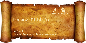 Lorenz Milán névjegykártya