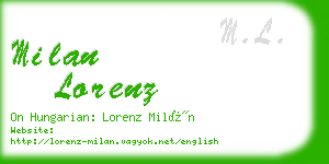 milan lorenz business card